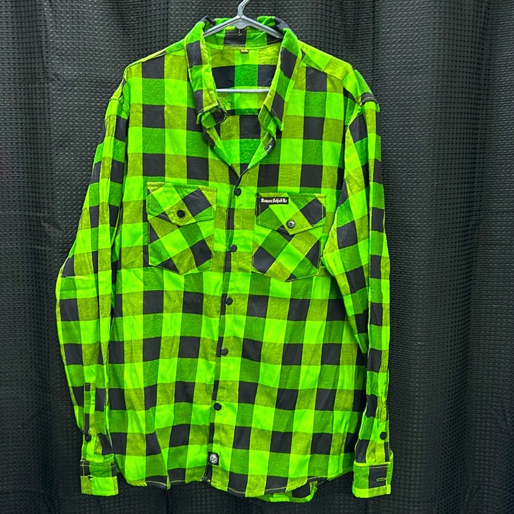 The "Incredible H" Green & Black Flannel (Hidden Snap Collars)